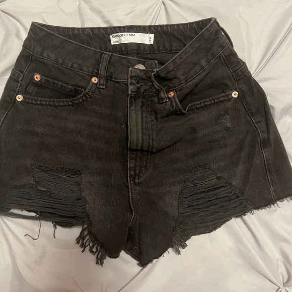 Garage black denim festival shorts | 0 - Picture 1 of 2